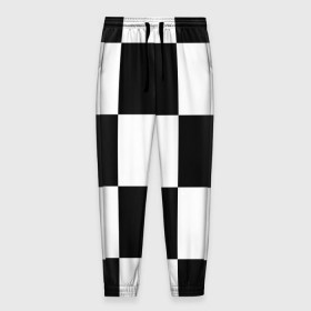 Мужские брюки 3D с принтом Клетка в Тюмени, 100% полиэстер | манжеты по низу, эластичный пояс регулируется шнурком, по бокам два кармана без застежек, внутренняя часть кармана из мелкой сетки | белый | черно белый | черный | шахматная