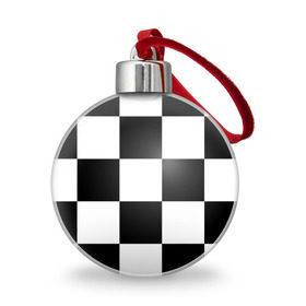 Ёлочный шар с принтом Клетка в Тюмени, Пластик | Диаметр: 77 мм | Тематика изображения на принте: белый | черно белый | черный | шахматная