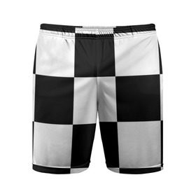Мужские шорты 3D спортивные с принтом Клетка в Тюмени,  |  | Тематика изображения на принте: белый | черно белый | черный | шахматная