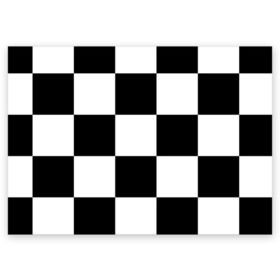 Поздравительная открытка с принтом Клетка в Тюмени, 100% бумага | плотность бумаги 280 г/м2, матовая, на обратной стороне линовка и место для марки
 | белый | черно белый | черный | шахматная