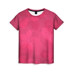 Женская футболка 3D с принтом Pink в Тюмени, 100% полиэфир ( синтетическое хлопкоподобное полотно) | прямой крой, круглый вырез горловины, длина до линии бедер | Тематика изображения на принте: розовый