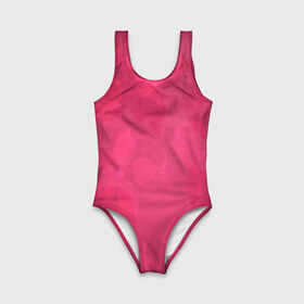 Детский купальник 3D с принтом Pink в Тюмени, Полиэстер 85%, Спандекс 15% | Слитный крой, подклад по переду изделия, узкие бретели | розовый