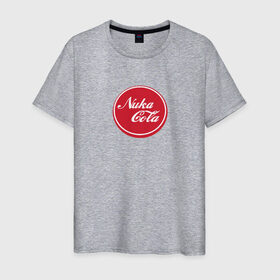 Мужская футболка хлопок с принтом Nuka Cola в Тюмени, 100% хлопок | прямой крой, круглый вырез горловины, длина до линии бедер, слегка спущенное плечо. | bethesda | fallout | game | rpg | shelter | кола | лэйбл напиткаcola