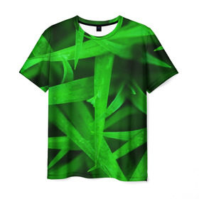 Мужская футболка 3D с принтом Трава в Тюмени, 100% полиэфир | прямой крой, круглый вырез горловины, длина до линии бедер | зеленый | макро | яркий