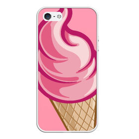 Чехол силиконовый для Телефон Apple iPhone 5/5S с принтом Ice Cream в Тюмени, Силикон | Область печати: задняя сторона чехла, без боковых панелей | Тематика изображения на принте: cream | ice | мороженное