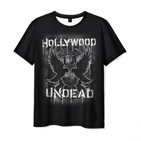 Мужская футболка 3D с принтом Hollywood Undead в Тюмени, 100% полиэфир | прямой крой, круглый вырез горловины, длина до линии бедер | Тематика изображения на принте: хип хоп