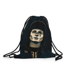 Рюкзак-мешок 3D с принтом Hollywood Undead в Тюмени, 100% полиэстер | плотность ткани — 200 г/м2, размер — 35 х 45 см; лямки — толстые шнурки, застежка на шнуровке, без карманов и подкладки | хип хоп