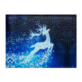 Обложка для студенческого билета с принтом Новогодний олень в Тюмени, натуральная кожа | Размер: 11*8 см; Печать на всей внешней стороне | christmas | deer | год | рождество