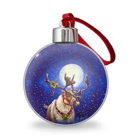 Ёлочный шар с принтом Christmas deer в Тюмени, Пластик | Диаметр: 77 мм | 2016 | christmas | deer | год | новогодний | новый | олень | рождественский | с новым годом