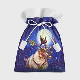 Подарочный 3D мешок с принтом Christmas deer в Тюмени, 100% полиэстер | Размер: 29*39 см | Тематика изображения на принте: 2016 | christmas | deer | год | новогодний | новый | олень | рождественский | с новым годом