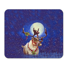 Коврик прямоугольный с принтом Christmas deer в Тюмени, натуральный каучук | размер 230 х 185 мм; запечатка лицевой стороны | 2016 | christmas | deer | год | новогодний | новый | олень | рождественский | с новым годом