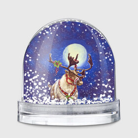 Водяной шар с принтом Christmas deer в Тюмени, Пластик | Изображение внутри шара печатается на глянцевой фотобумаге с двух сторон | 2016 | christmas | deer | год | новогодний | новый | олень | рождественский | с новым годом