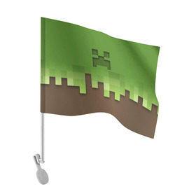Флаг для автомобиля с принтом Minecraft edition в Тюмени, 100% полиэстер | Размер: 30*21 см | creeper | minecraft