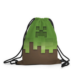 Рюкзак-мешок 3D с принтом Minecraft edition в Тюмени, 100% полиэстер | плотность ткани — 200 г/м2, размер — 35 х 45 см; лямки — толстые шнурки, застежка на шнуровке, без карманов и подкладки | Тематика изображения на принте: creeper | minecraft