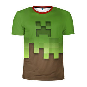 Мужская футболка 3D спортивная с принтом Minecraft edition в Тюмени, 100% полиэстер с улучшенными характеристиками | приталенный силуэт, круглая горловина, широкие плечи, сужается к линии бедра | creeper | minecraft