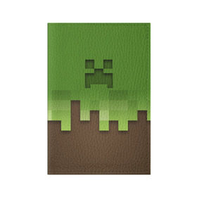 Обложка для паспорта матовая кожа с принтом Minecraft edition в Тюмени, натуральная матовая кожа | размер 19,3 х 13,7 см; прозрачные пластиковые крепления | creeper | minecraft