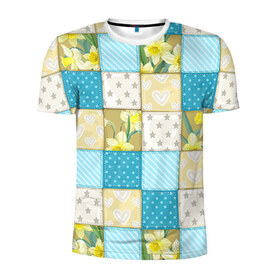 Мужская футболка 3D спортивная с принтом Лоскутное шитьё в Тюмени, 100% полиэстер с улучшенными характеристиками | приталенный силуэт, круглая горловина, широкие плечи, сужается к линии бедра | лоскут | одежда | текстура | ткань | шитьё