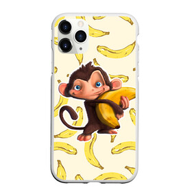 Чехол для iPhone 11 Pro матовый с принтом Обезьяна с бананом в Тюмени, Силикон |  | Тематика изображения на принте: мартышка | обезьяна