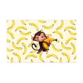 Бумага для упаковки 3D с принтом Обезьяна с бананом в Тюмени, пластик и полированная сталь | круглая форма, металлическое крепление в виде кольца | мартышка | обезьяна