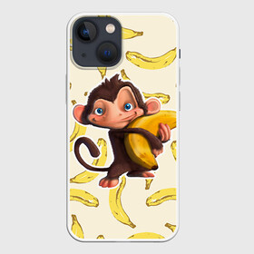 Чехол для iPhone 13 mini с принтом Обезьяна с бананом в Тюмени,  |  | Тематика изображения на принте: мартышка | обезьяна