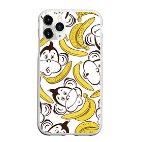 Чехол для iPhone 11 Pro матовый с принтом Обезьянки и бананы в Тюмени, Силикон |  | Тематика изображения на принте: банан