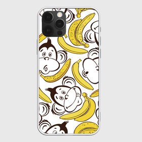Чехол для iPhone 12 Pro Max с принтом Обезьянки и бананы в Тюмени, Силикон |  | банан