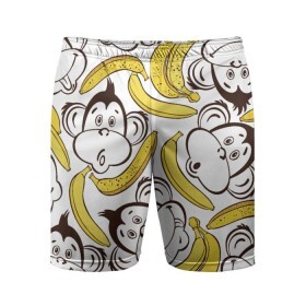 Мужские шорты 3D спортивные с принтом Обезьянки и бананы в Тюмени,  |  | Тематика изображения на принте: банан
