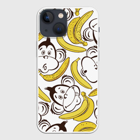 Чехол для iPhone 13 mini с принтом Обезьянки и бананы в Тюмени,  |  | Тематика изображения на принте: банан