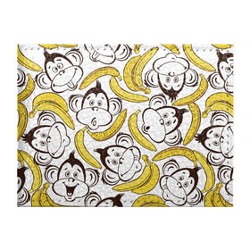 Обложка для студенческого билета с принтом Обезьянки и бананы в Тюмени, натуральная кожа | Размер: 11*8 см; Печать на всей внешней стороне | Тематика изображения на принте: банан