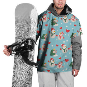 Накидка на куртку 3D с принтом Влюбленный снеговики в Тюмени, 100% полиэстер |  | Тематика изображения на принте: год | новогодний | новый | с новым годом | снеговик