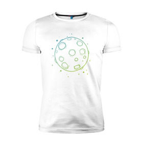 Мужская футболка премиум с принтом Moon в Тюмени, 92% хлопок, 8% лайкра | приталенный силуэт, круглый вырез ворота, длина до линии бедра, короткий рукав | луна | луна   стильный принт.moon | полная луна