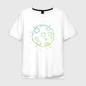 Мужская футболка хлопок Oversize с принтом Moon в Тюмени, 100% хлопок | свободный крой, круглый ворот, “спинка” длиннее передней части | луна | луна   стильный принт.moon | полная луна