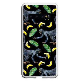 Чехол для Samsung Galaxy S10 с принтом Обезьянки и бананы в Тюмени, Силикон | Область печати: задняя сторона чехла, без боковых панелей | Тематика изображения на принте: банан