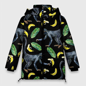 Женская зимняя куртка 3D с принтом Обезьянки и бананы в Тюмени, верх — 100% полиэстер; подкладка — 100% полиэстер; утеплитель — 100% полиэстер | длина ниже бедра, силуэт Оверсайз. Есть воротник-стойка, отстегивающийся капюшон и ветрозащитная планка. 

Боковые карманы с листочкой на кнопках и внутренний карман на молнии | банан