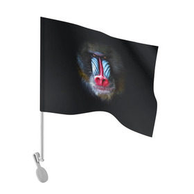 Флаг для автомобиля с принтом Мандрил в Тюмени, 100% полиэстер | Размер: 30*21 см | 2016 | год | мандрил | мартышка | новогодний | новый | обезьяна | обезьянка | подарок | с новым годом