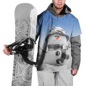 Накидка на куртку 3D с принтом Снеговик в Тюмени, 100% полиэстер |  | Тематика изображения на принте: 2016 | winter | год | зима | мартышка | новогодний | новый | обезьяна | обезьянка | подарок | с новым годом | снег | снеговик