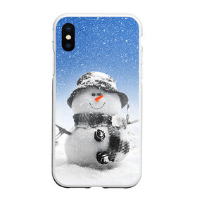 Чехол для iPhone XS Max матовый с принтом Снеговик в Тюмени, Силикон | Область печати: задняя сторона чехла, без боковых панелей | Тематика изображения на принте: 2016 | winter | год | зима | мартышка | новогодний | новый | обезьяна | обезьянка | подарок | с новым годом | снег | снеговик