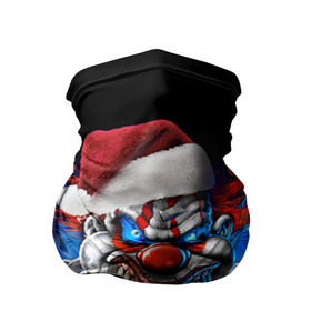 Бандана-труба 3D с принтом Новогодний клоун в Тюмени, 100% полиэстер, ткань с особыми свойствами — Activecool | плотность 150‒180 г/м2; хорошо тянется, но сохраняет форму | 2016 | год | злодей | злой | клоун | монстр | новогодний | новый | с новым годом