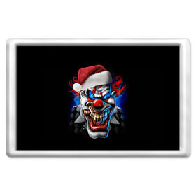 Магнит 45*70 с принтом Новогодний клоун в Тюмени, Пластик | Размер: 78*52 мм; Размер печати: 70*45 | 2016 | год | злодей | злой | клоун | монстр | новогодний | новый | с новым годом