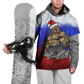 Накидка на куртку 3D с принтом Медведь в Тюмени, 100% полиэстер |  | Тематика изображения на принте: 2016 | год | медведь | мишка | новогодний | новый | патриот | россия | русский | с новым годом | сила | флаг