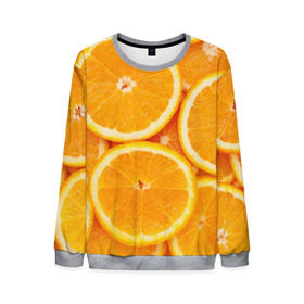 Мужской свитшот 3D с принтом Апельсинчик в Тюмени, 100% полиэстер с мягким внутренним слоем | круглый вырез горловины, мягкая резинка на манжетах и поясе, свободная посадка по фигуре | orange | апельсин | фрукты