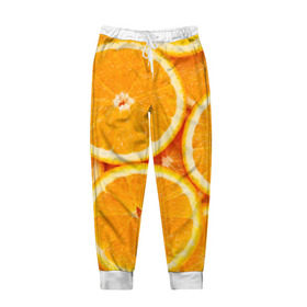 Мужские брюки 3D с принтом Апельсинчик в Тюмени, 100% полиэстер | манжеты по низу, эластичный пояс регулируется шнурком, по бокам два кармана без застежек, внутренняя часть кармана из мелкой сетки | orange | апельсин | фрукты