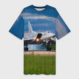 Платье-футболка 3D с принтом Самолёт в Тюмени,  |  | авиатор | авиация | армия | бомбардировщик | ввс | вежливые люди | войска | дальняя авиация | небо | пилоту | россия | самолеты | ту