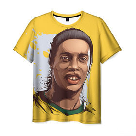 Мужская футболка 3D с принтом Ronaldinho в Тюмени, 100% полиэфир | прямой крой, круглый вырез горловины, длина до линии бедер | football | ronaldinho | роналдиньо | футбол | футболист