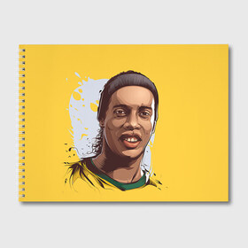 Альбом для рисования с принтом Ronaldinho в Тюмени, 100% бумага
 | матовая бумага, плотность 200 мг. | football | ronaldinho | роналдиньо | футбол | футболист