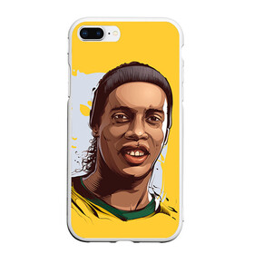 Чехол для iPhone 7Plus/8 Plus матовый с принтом Ronaldinho в Тюмени, Силикон | Область печати: задняя сторона чехла, без боковых панелей | Тематика изображения на принте: football | ronaldinho | роналдиньо | футбол | футболист