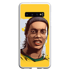 Чехол для Samsung Galaxy S10 с принтом Ronaldinho в Тюмени, Силикон | Область печати: задняя сторона чехла, без боковых панелей | Тематика изображения на принте: football | ronaldinho | роналдиньо | футбол | футболист