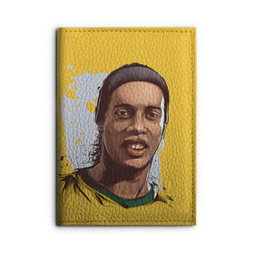 Обложка для автодокументов с принтом Ronaldinho в Тюмени, натуральная кожа |  размер 19,9*13 см; внутри 4 больших “конверта” для документов и один маленький отдел — туда идеально встанут права | Тематика изображения на принте: football | ronaldinho | роналдиньо | футбол | футболист