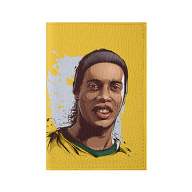 Обложка для паспорта матовая кожа с принтом Ronaldinho в Тюмени, натуральная матовая кожа | размер 19,3 х 13,7 см; прозрачные пластиковые крепления | Тематика изображения на принте: football | ronaldinho | роналдиньо | футбол | футболист