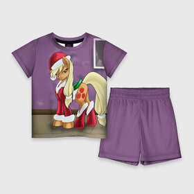 Детский костюм с шортами 3D с принтом My Little Pony в Тюмени,  |  | friendship is magic | mlp | my little pony | new year | pinky pie | swag | дружба   это чудо | мой маленький пони | новый год | пони | поняши | поняшки | с новым годом | сваг | свэг